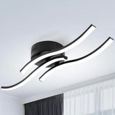 Moderne Plafondlamp met 3 Vlammen in Golfvorm - Elegante en Energiezuinige Verlichting voor Elk Interieur