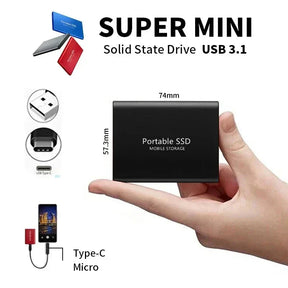 Supersnelle Externe SSD - Compacte Opslagoplossing met USB 3.1 en M.2 Type-C Interface