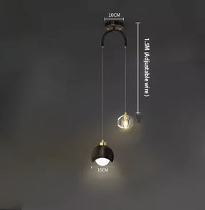 Stijlvolle Hanglamp in Goud en Zwart - Instelbare Hoogte tot 1,5 m met LED Verlichting (10W)