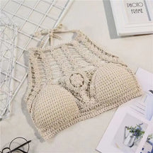 Hollow-Out Gehaakte Halter Top