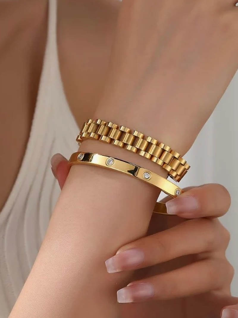 Elegancia Link Armband – Tijdloos en Luxe 14K Verguld of Roestvrijstalen Armband voor Elke Gelegenheid