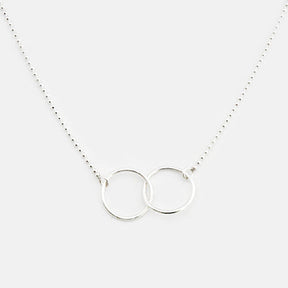 Handgemaakte Sterling 925 Zilveren Ketting met Twee Elegante Cirkels – Kies Jouw Stijl en Lengte