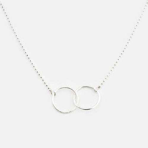 Handgemaakte Sterling 925 Zilveren Ketting met Twee Elegante Cirkels – Kies Jouw Stijl en Lengte