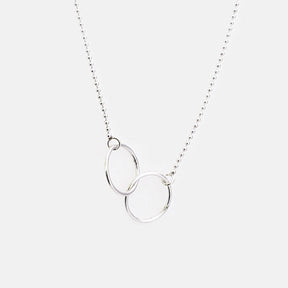 Handgemaakte Sterling 925 Zilveren Ketting met Twee Elegante Cirkels – Kies Jouw Stijl en Lengte