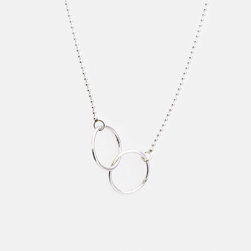 Handgemaakte Sterling 925 Zilveren Ketting met Twee Elegante Cirkels – Kies Jouw Stijl en Lengte