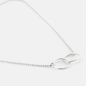 Handgemaakte Sterling 925 Zilveren Ketting met Twee Elegante Cirkels – Kies Jouw Stijl en Lengte