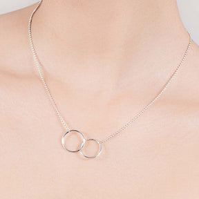 Handgemaakte Sterling 925 Zilveren Ketting met Twee Elegante Cirkels – Kies Jouw Stijl en Lengte