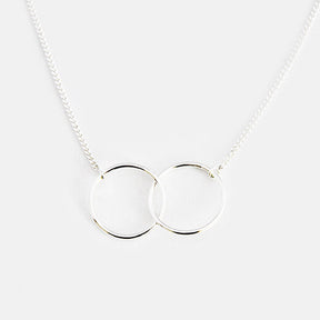 Handgemaakte Sterling 925 Zilveren Ketting met Twee Elegante Cirkels – Kies Jouw Stijl en Lengte