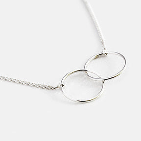 Handgemaakte Sterling 925 Zilveren Ketting met Twee Elegante Cirkels – Kies Jouw Stijl en Lengte