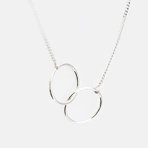 Handgemaakte Sterling 925 Zilveren Ketting met Twee Elegante Cirkels – Kies Jouw Stijl en Lengte