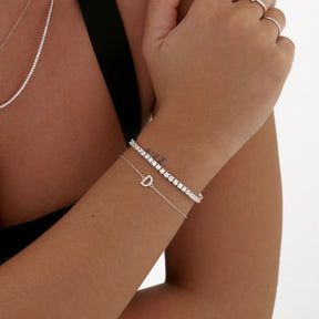 925 Sterling Zilveren Armband met Initialen - Waterproof & Hypoallergeen