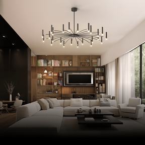 Milano Kroonluchter Hanglamp - Luxe Verlichting voor Elegante Interieurs met 24 Warme Witte Kaarsen