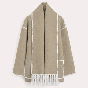 Shawl Collar Dames Jas – Engelse Elegantie voor de Herfst en Winter