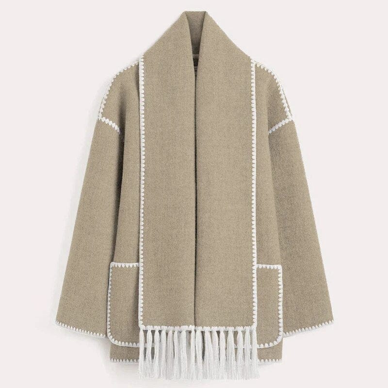 Shawl Collar Dames Jas – Engelse Elegantie voor de Herfst en Winter