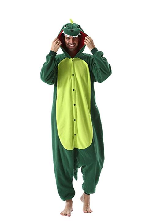 Groene Dinosaur Pyjama Kombi voor Mannen en Vrouwen - Zacht, Comfortabel en Perfect voor Feestjes!