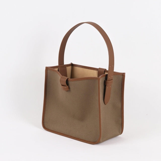 Elegante Dames Canvas Handtas - Stijlvolle en Duurzame Tas met Leren Handvat en Magnetische Sluiting