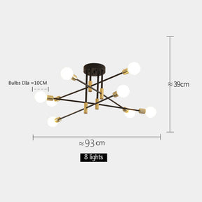 LUMINO Kroonluchter Plafondlamp - Moderne Elegantie in Zwart en Goud met Aanpasbare Verlichting