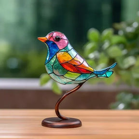 Elegante Handgemaakte Glazen Vogel Beelden Tafellamp voor een Stijlvol Interieur