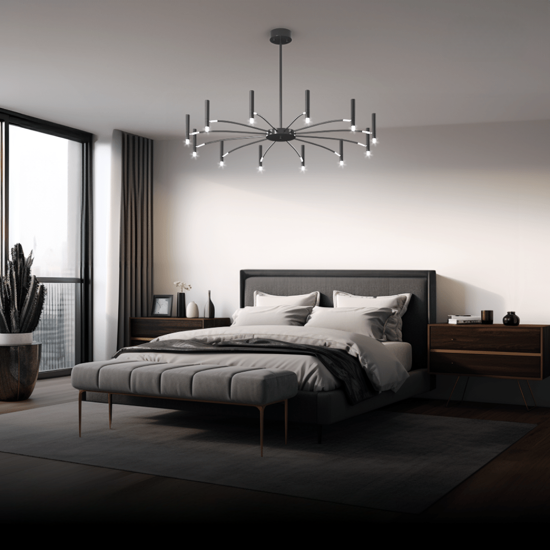 Milano Kroonluchter Hanglamp - Luxe Verlichting voor Elegante Interieurs met 24 Warme Witte Kaarsen