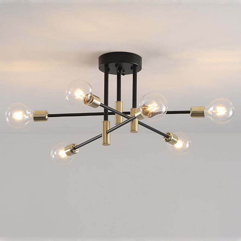 LUMINO Kroonluchter Plafondlamp - Moderne Elegantie in Zwart en Goud met Aanpasbare Verlichting