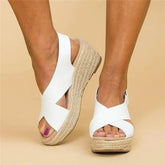 Elegante open sandalen met espadrille-sleehak – Comfortabel, veelzijdig en duurzaam voor de zomer!