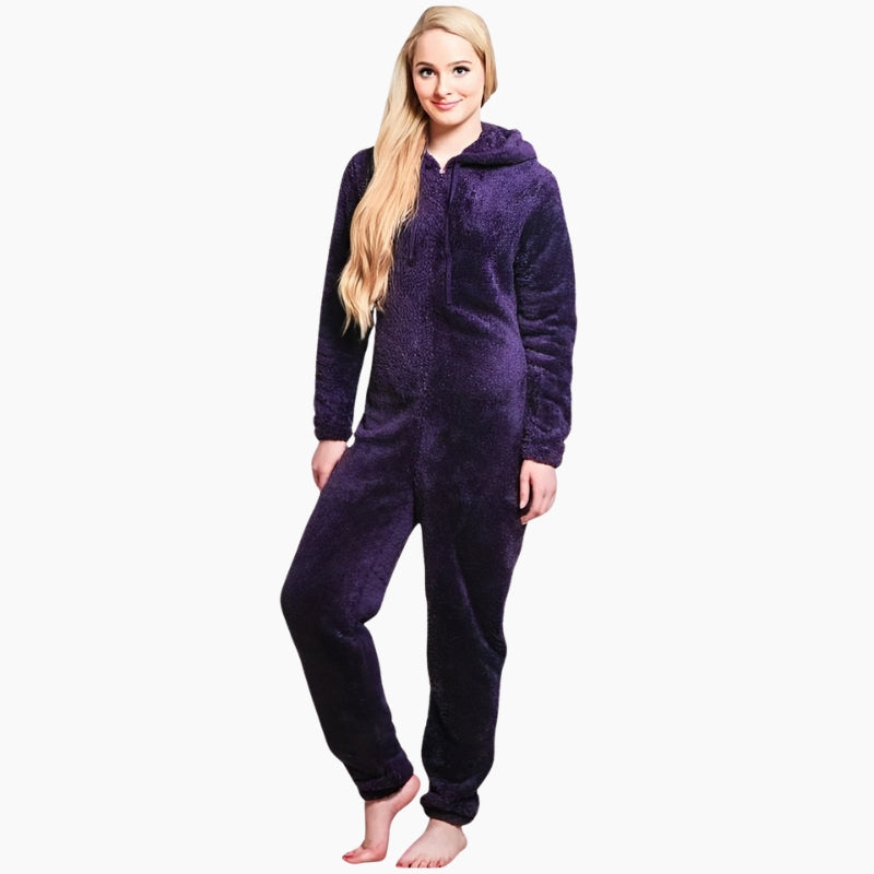 Paarse Onesie voor Dames - Ultra-zacht, Trendy en Perfect voor Cocooning