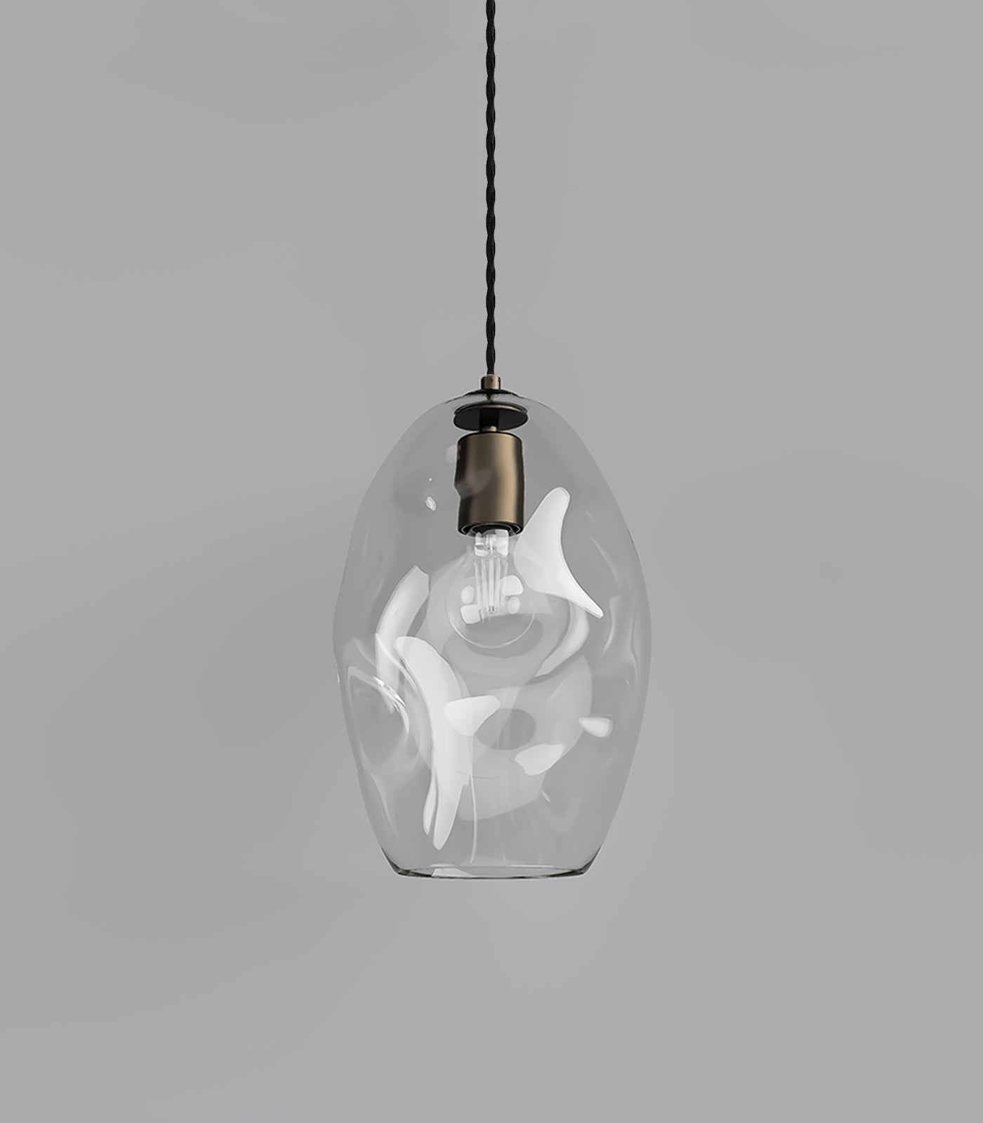 Essence Hanglamp - Uniek Mondgeblazen Glas met Oud Messing Afwerking voor Sfeervolle Verlichting