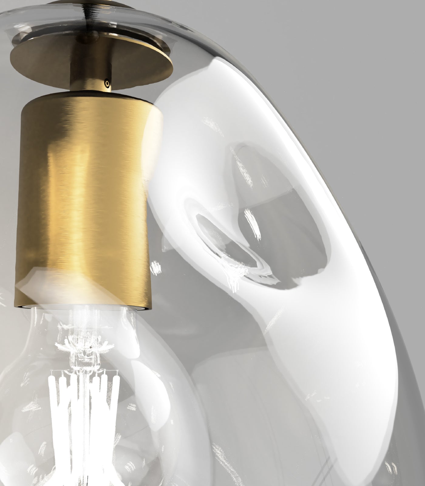 Essence Hanglamp - Uniek Mondgeblazen Glas met Oud Messing Afwerking voor Sfeervolle Verlichting