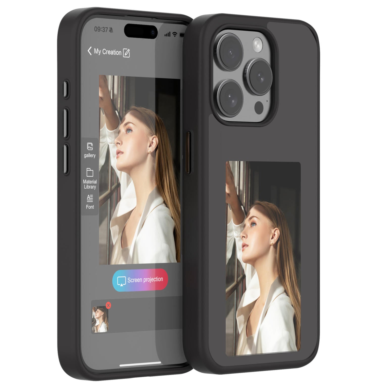 Telefoonhoes met Fotolijst - E-Ink Case voor iPhone met App & Bescherming