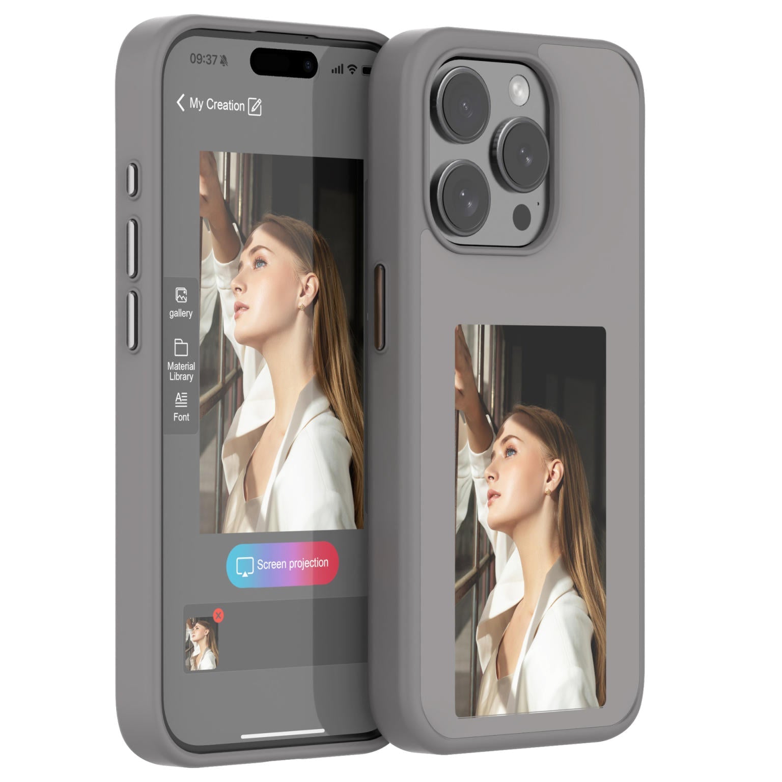 Telefoonhoes met Fotolijst - E-Ink Case voor iPhone met App & Bescherming