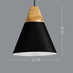 Scandinavische Metalen Hanglamp met Houten Bovenstuk – Kleur en Stijl voor Elke Ruimte