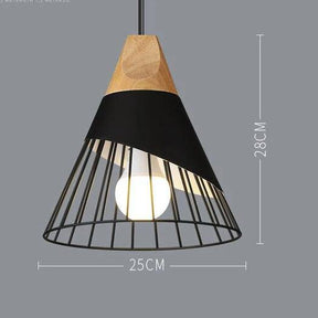 Scandinavische Metalen Hanglamp met Houten Bovenstuk – Kleur en Stijl voor Elke Ruimte