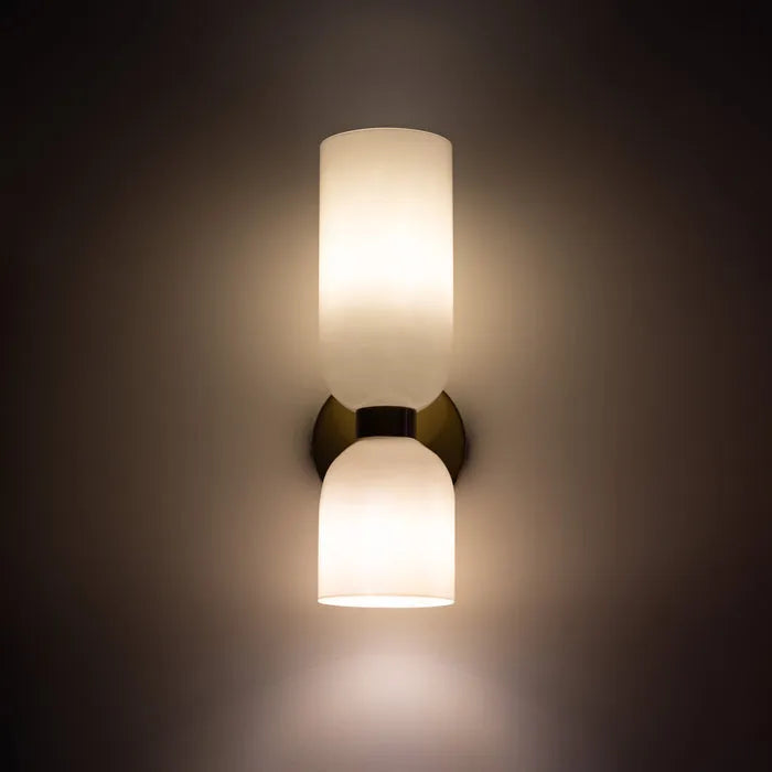 Dubbele Glazen Wandlamp - Creëer Een Warme Sfeer met Stijlvolle LED Verlichting